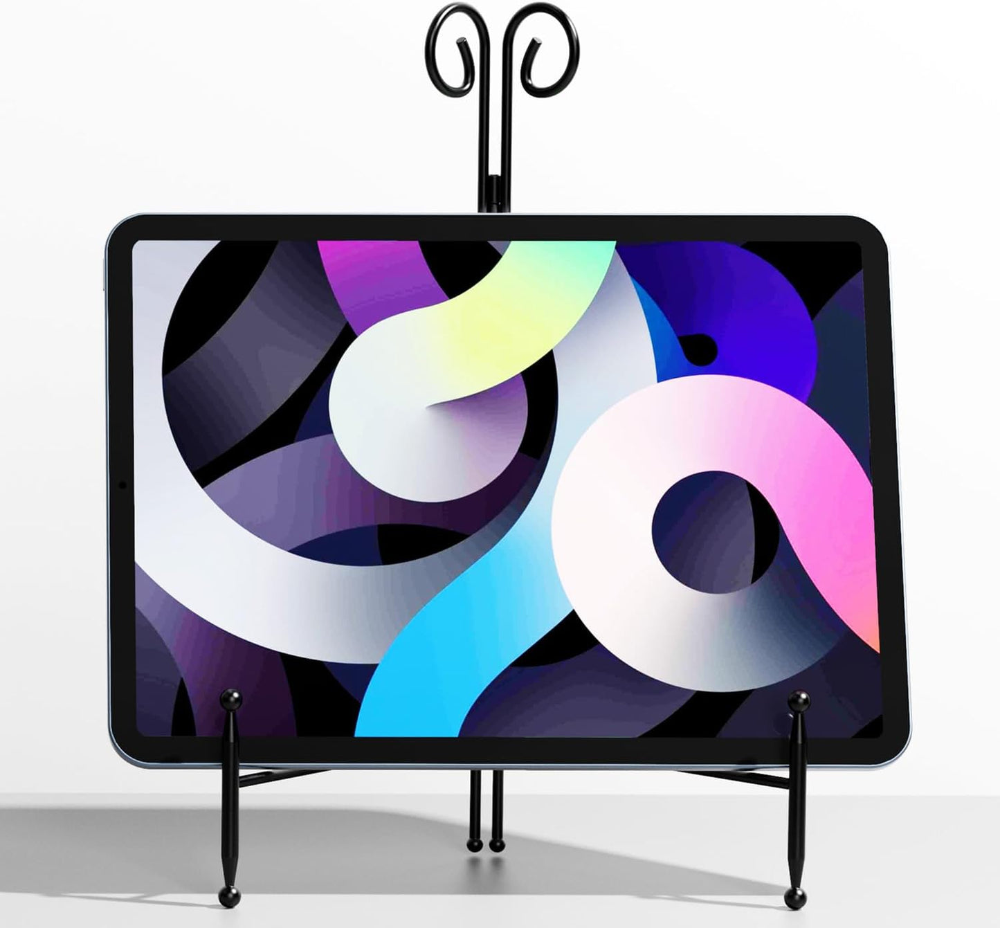 Plate Stand for Display, Black Curved Metal Plate Easel for Display, Decoative Holder for Art, Photos and Cards, 6inch 1-Pack