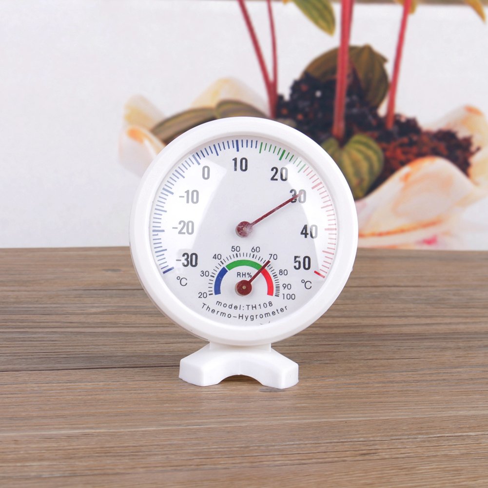 Mini Indoor Thermometer, Indoor Outdoor Hygrometer Analog 2 in 1 Temperature Humidity Monitor Gauge for Home, Room, Outdoor, Offices, Display Mechanical