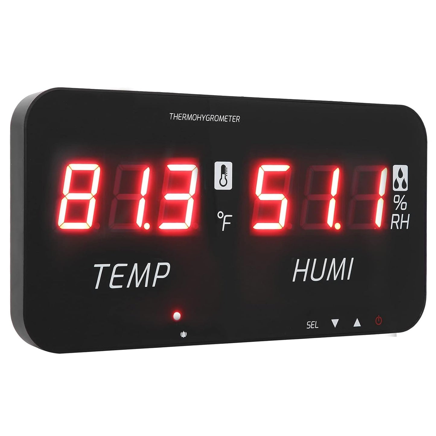 EVTSCAN 12 Inch Large Display Indoor Digital Hygrometer Thermometer, with Alarm Function, 2 Seconds Refresh High Accuracy Temperature Humidity Meter, for Home, Office, Greenhouse
