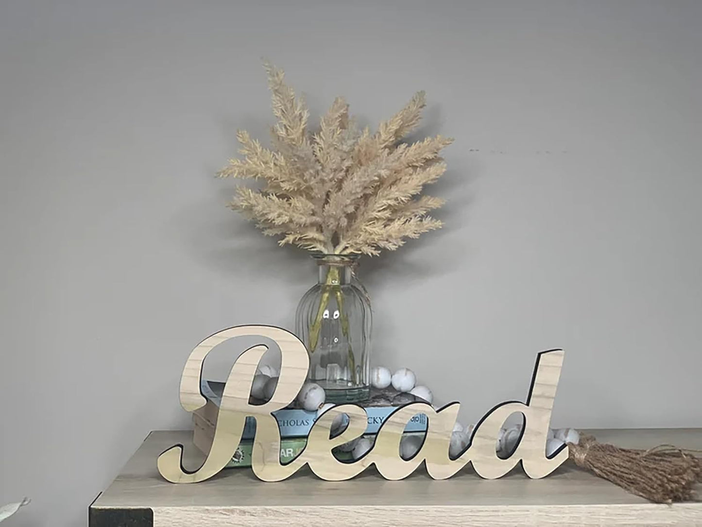 Read Table Sign,Wooden Read Table Top Decor Centerpiece for Reading Corner Decor,Reading Corner Desk Shelf Decoration,Read Book Desk Decor Sign