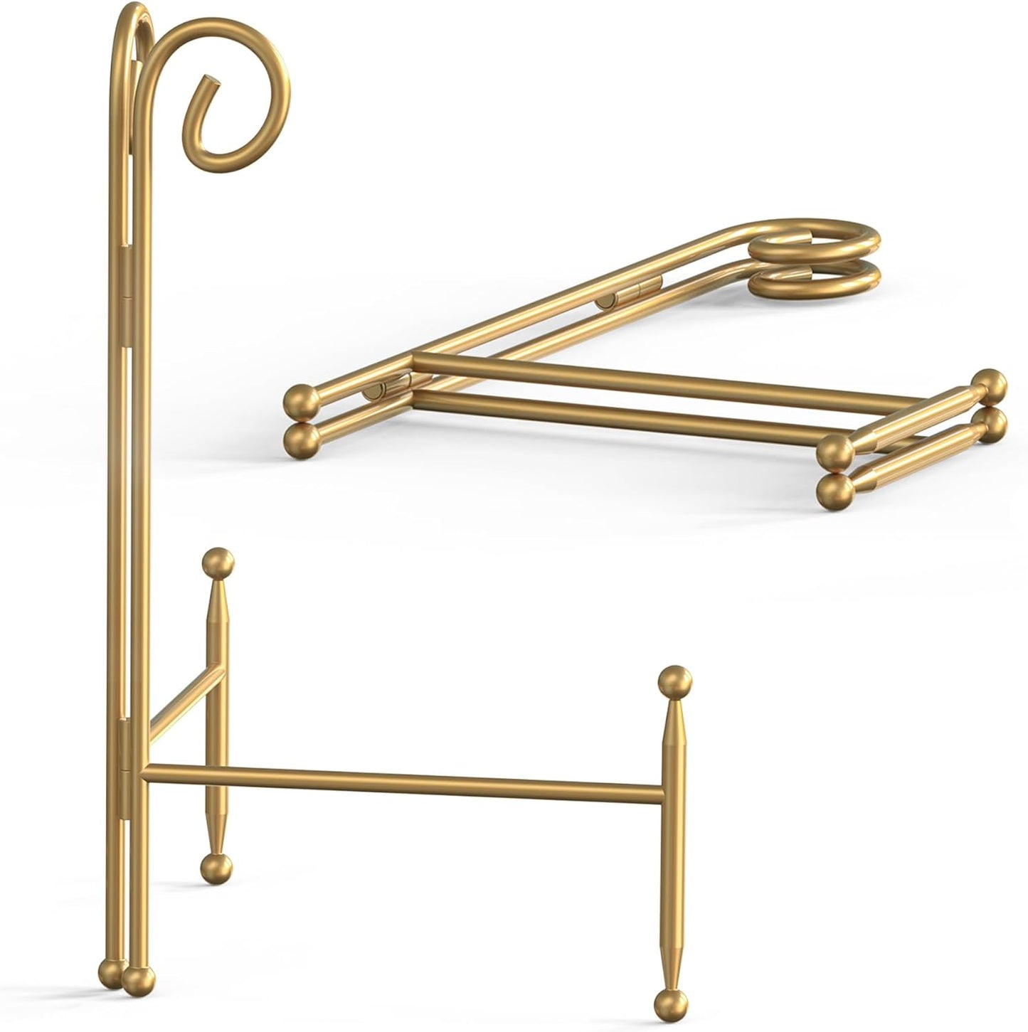 Display Stand for Plate, Foldable Metal Plate Stand for Table, Decorative Easel Holder for Picture Frames, Photos, Wedding Cards, Sign Posters, Cavas, 6-inch Gold