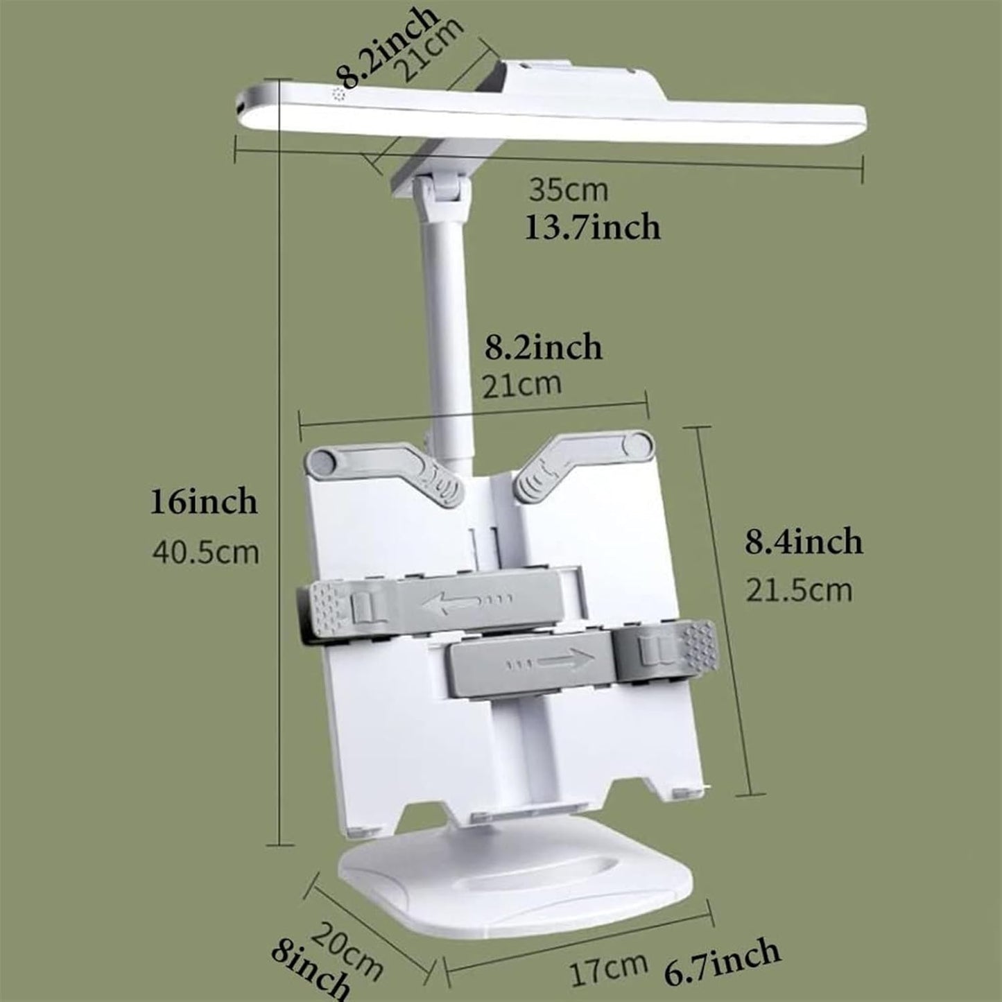 Book Stand Adjustable, Book Holder for Reading Hands Free Portable Textbook Stand with Page Clips Cookbook Holder for Document Music Book Laptop Tablet (Color : B) (A) (B)