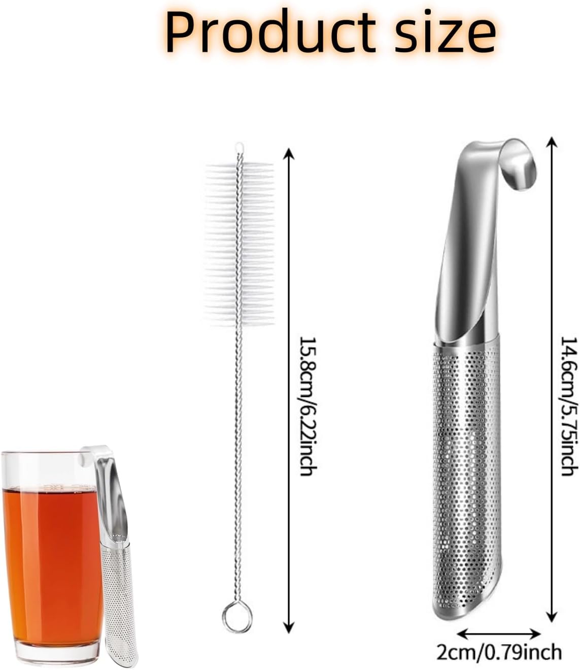 Tea Infusers For Loose Leaf Tea - Stainless Steel Office, Home & Travel - Set of 3 - Includes Strainers, Cleaning Brush