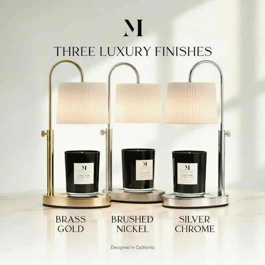Dimmable Glass Candle Warmer Lamp with Timer - Adjustable Height Candle Lamp Warmer with Timer (8H/4H/2H) - Wax Melter - Ideal Gift, fits Various Size Scented Candles - 02 Bulb - (Gold Metal)