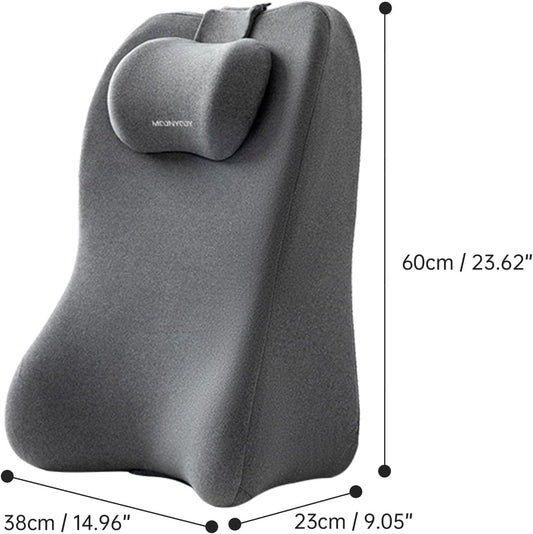 Memory Foam Ergonomic Support Pillow & Leg Elevation Cushion - Memory Foam Back Support for Bed Sitting, Reading & Daily Relaxing, Removable Washable Cover, Gray