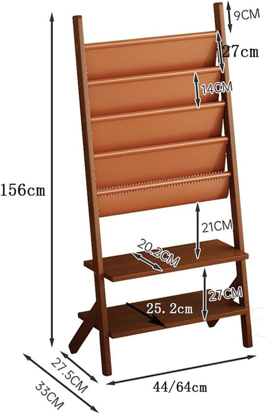 Kids Bookshelf,Bookcase 6 Tier Bookshelf,Modern Open Bookshelf,Narrow Floor Standing Bookshelf Organizer,No Sharp Edges,for Bedroom, Living Room, Classroom.(44 * 33 * 156cm)