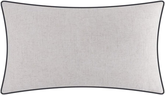 JWH Sheeps Pillow Cover Decorative Animal Embroidery Accent Pillow Case Lumbar Cushion Cotton Pillowcase for Sofa Couch Bed Living Room 12x20 Inch White and Gray