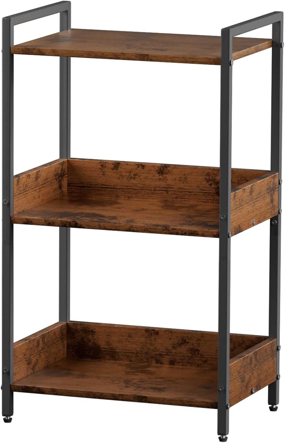 Bookshelf Bookcase with Storage Cabinet, 3-Tier Modern Corner Bookshelves, Narrow Wood Book Rack, Mini Floor Standing Book Organizer for Kid Room, Bedroom, Living Room, Home Office, CD/DVD