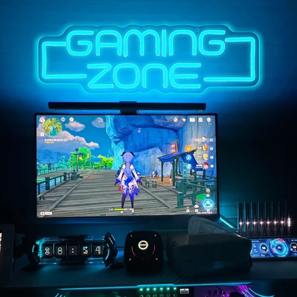 Gaming Zone Neon Sign,Game Zone Neon Sign for Teens Gamer Room Decor,Gaming Light Neon Sign for Gaming Wall Decor,Led Neon Gaming Sign for Gamer Gifts Boys