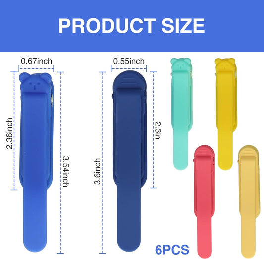 6 Pcs Automatic Bookmark, Stay in Place Silicone Book Mark Clips, Page Markers Cute Reading Accessories
