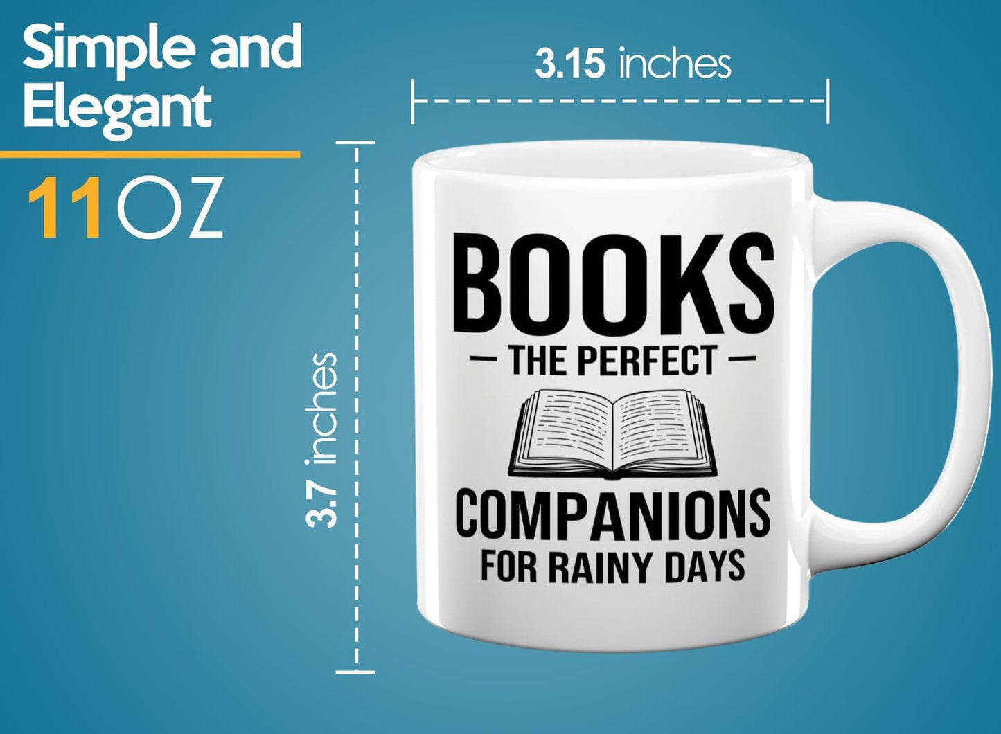Book Lover Coffee Mug 11oz White -Books The perfect - Bookworm Literature Library Book Lover Reader Booked Editor Intellectual Studious