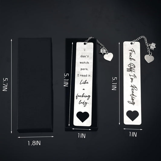 2Pcs Funny Bookmark gift for Women Men Metal Smutty Bookmarks Cute Book Marks Gift for Book Lover Smut Spicy Bookmark Graduation Birthday Gifts Unique Reading Accessories Friend Coworker Teacher Gifts