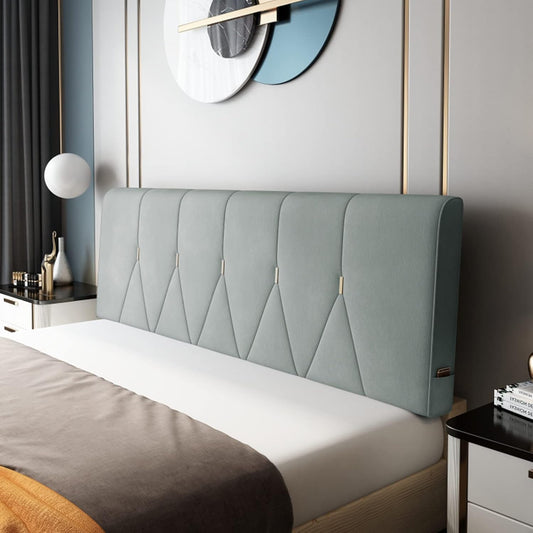 Headboard Bedside Cushion Technology Cloth Reading Pillows with Pockets Lumbar Support Backrest for Bedroom Sofa 5 Colors (Color : Gray Blue Size : 160CMX60CMX10CM) (Gray Green 120CMX60CMX10CM)