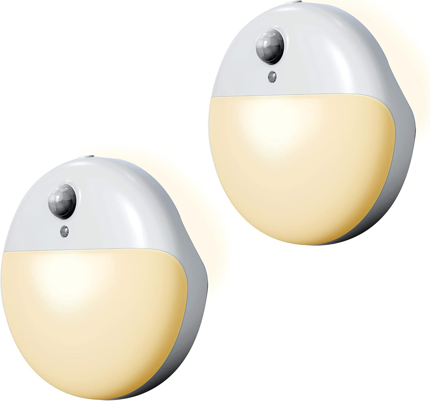 2 Pack Amber Night Light, Battery Operated Night Light, 2.6" Small Sticky Lights, Dimming, 3 Light Modes, Motion Sensor Lights for Kids, Baby, Sleep, Bedroom, Bathroom, Toilet, Travel, Stairs