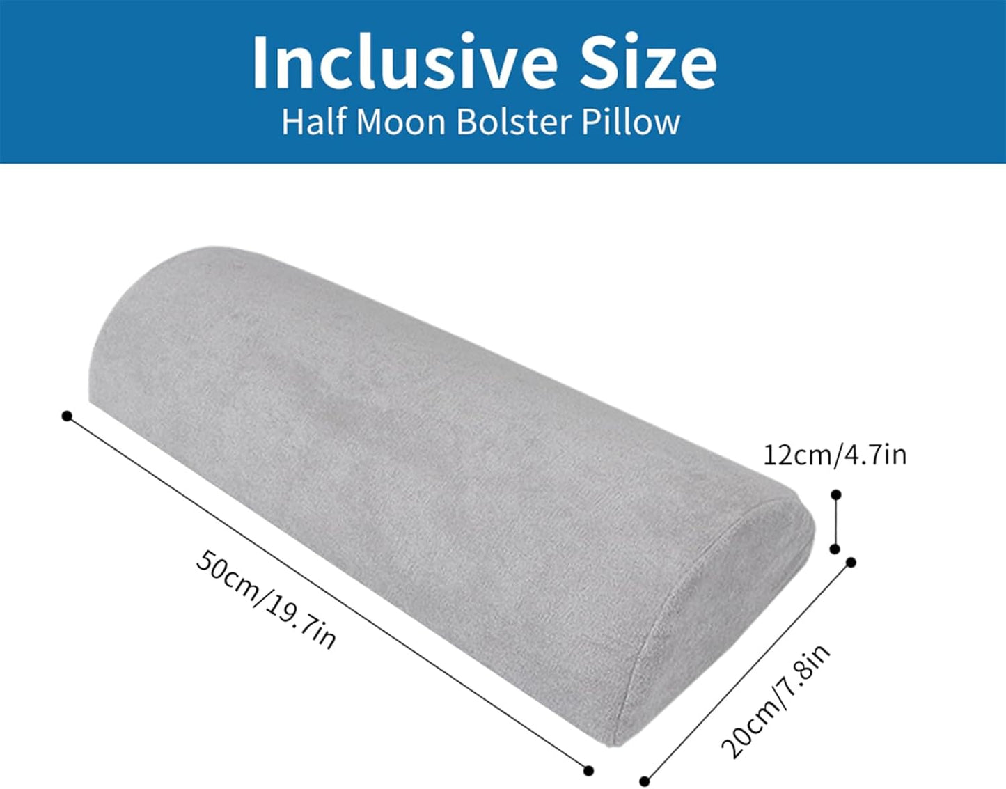 Sciatica Pain Relief Knee Lumbar Back Sleeper Pillow Leg Wedge Pillows (Light Gray)