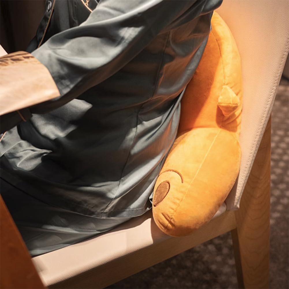 Tingting's Dream Cartoon Cute Chair Lumbar Support Pillow Office Waist Pillow Car Lumbar Back Cushion Sofa Bed Rest Reading Pillow (Cute Bear, 55×30CM/21.65"×11.8")