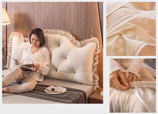 Large Reading Pillow Headboard Pillow,Bolster Backrest Pillow Wedge Positioning Support Pillow for Sofa Bed Lumbar Pad(Size:35"/90cm,Color:H)