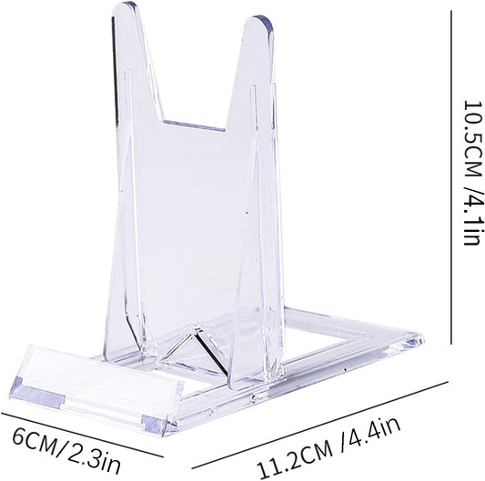 10 Pack Acrylic Book Stand for Display Adjustable Comic Book Holder Stand Portable Clear Easel for Displaying Picture, Sports Cards, Postcard, Magazine, Artworks