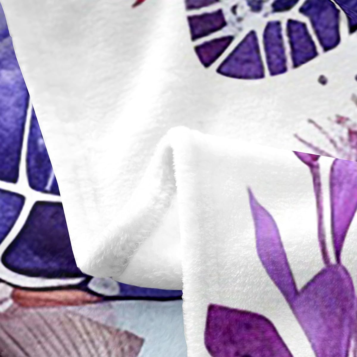 Manfei Sea Turtle Flannel Blanket Purple Flower Butterfly Throw Blanket Marine Animal Theme Cozy Throws for Bed Couch Sofa,Kids Boys Girls Room Decor,Soft and Breathable(40 x 50 Inches)