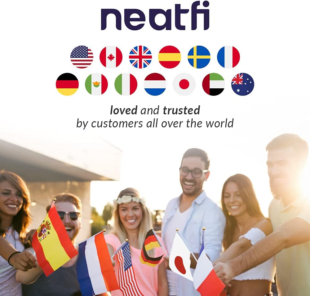 Neatfi LED Magnifying Floor Lamp 1,200 Lumens – 5” Bifocal Glass Lens, Dual Magnification 2.25X + 6X, Dimmable Task Light | Adjustable Arm, Rolling Base | Reading, Crafting & Sewing (White, 5 Inches)