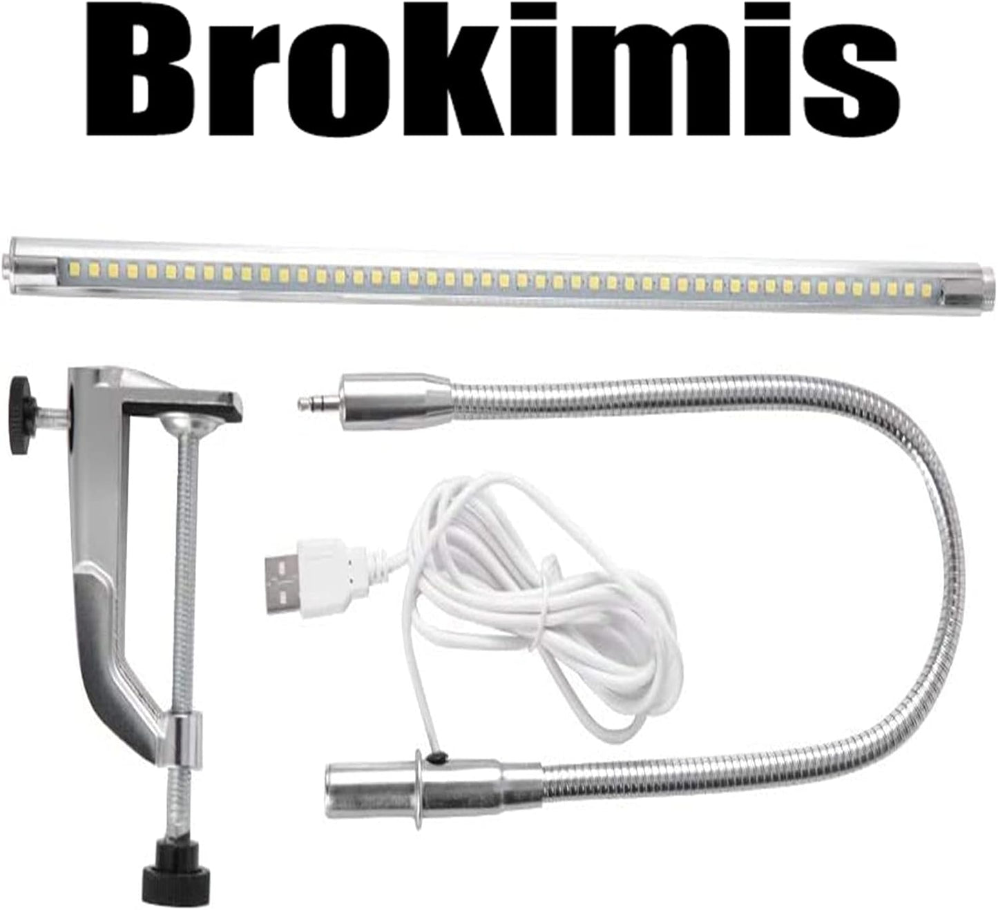 Desk Light with Clamp, USB LED 8W Clip Nail Desk Lamp Eye Care Flexible Gooseneck 360° Clamp Light for Manicure Reading Eyebrow Office Tattoo