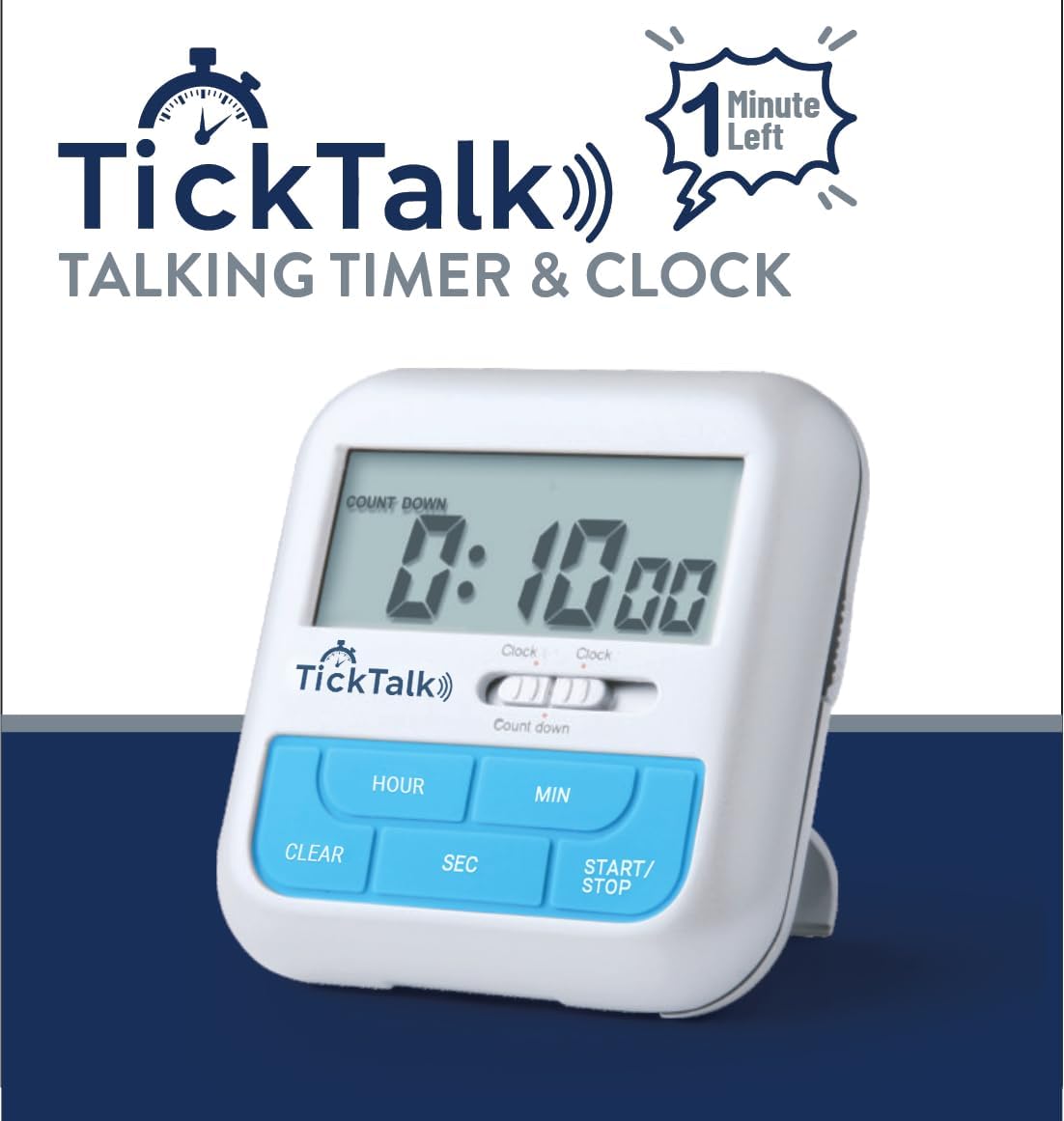 Talking Timer, Visual Timer Alternative, & Digital Clock Voice Countdown Announcements Every Hour/10 Min/1 Min | Cooking, Kids/Adults, Workouts, Classroom & ADHD and ADD Time Management.