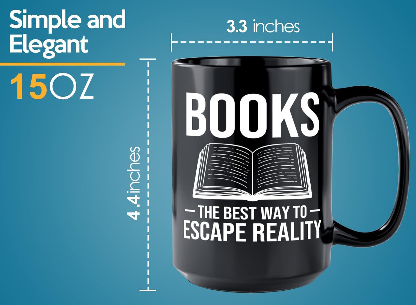 Book Lover Coffee Mug 15oz Black -Books The best - Bookworm Literature Library Book Lover Reader Booked Editor Intellectual Studious