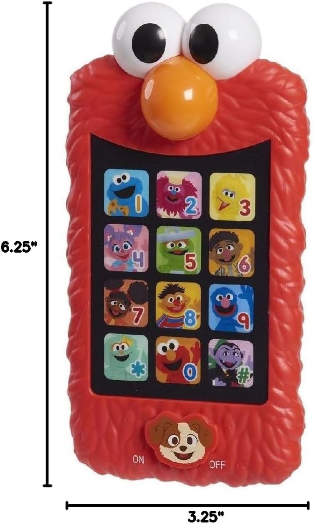 Sesame Street Learn with Elmo Pretend Play Phone, Learning and Education, Kids Toys for Ages 2 Up by Just Play