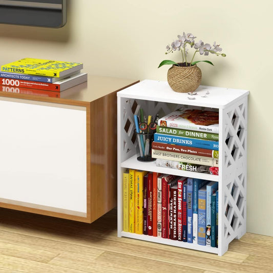 Rerii Small Bookshelf for Small Spaces, 3 Tier Book Shelf Bookcase, Mini Thin Bookshelf for Bedroom, Living Room, Office, Kids Room