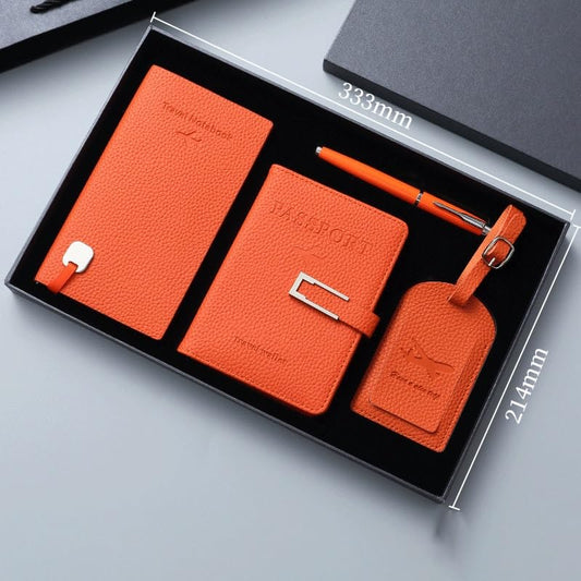 OOAYDYWO Notebook Pen Luggage Card Thickened Imitation Magnetic Passport Holder Gift Box