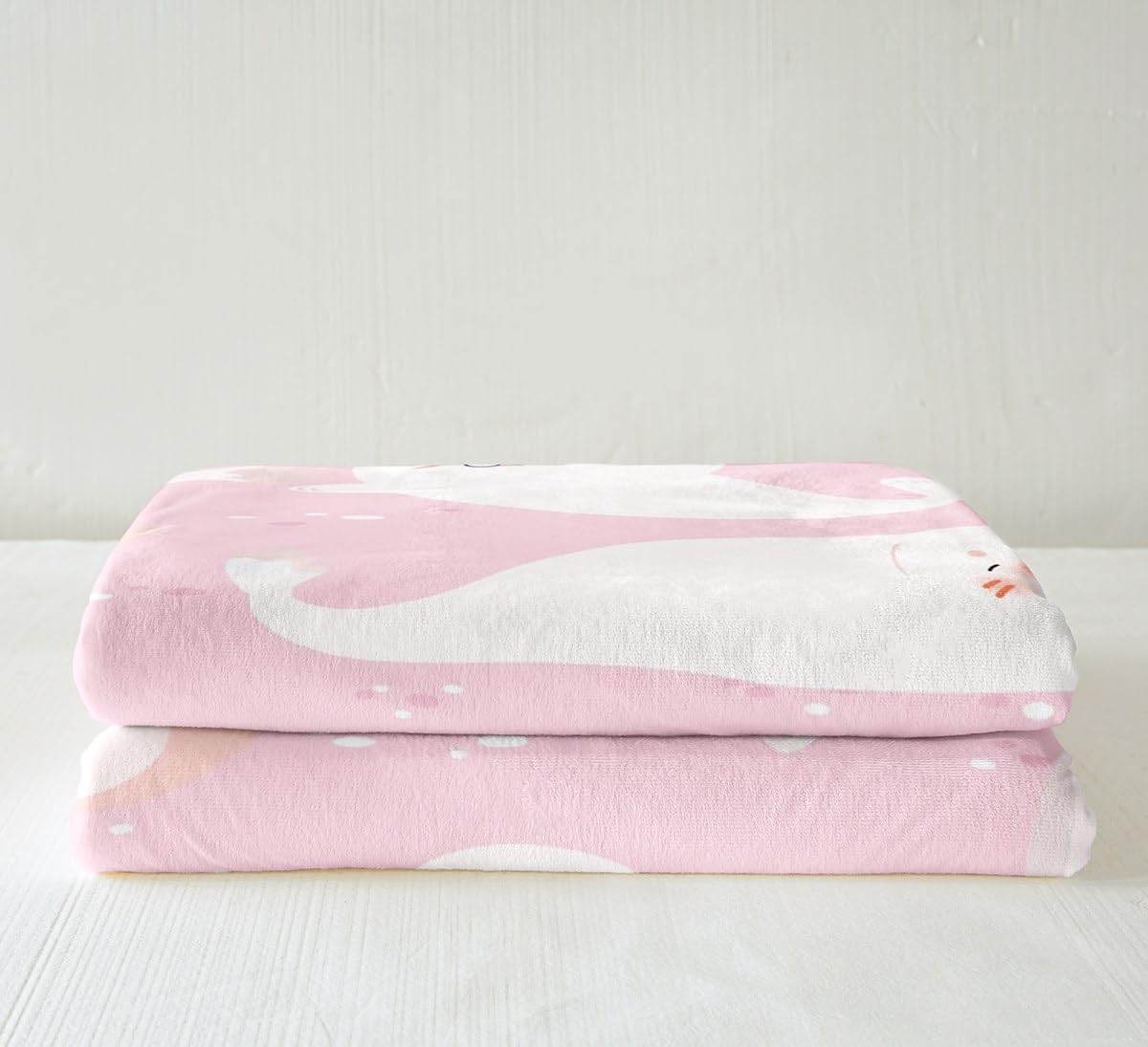 Cartoon Cute Seal Throws Blanket,Kawaii Sea Animal Pink and White Sherpa Blanket for Girls Teens, Kids Ocean Themed Girly Style Microfiber Fleece Blanket Room Decor, Throw Size (50 x 60 Inch)