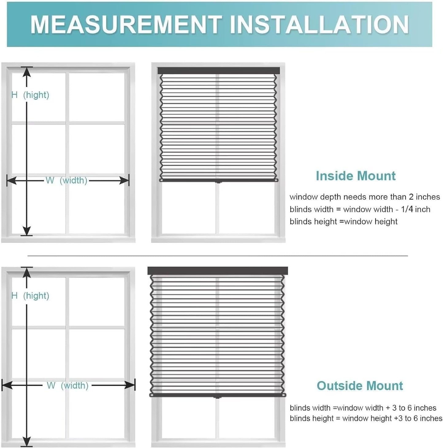 MYshade Cordless Blackout Window Blinds & Shades Pull Down Room Darkening Window Shades Light Blocking Honeycomb Cellular Shade for Indoor Windows Easy to Install 49 inch Wide, H72 Black Blinds