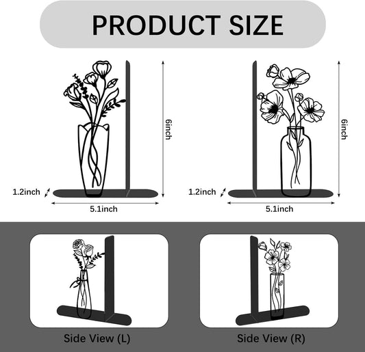 4 Pcs Floral Metal Bookends - Flowers Book Ends for Shelves Decorative, Home Office Desk Bookshelf Decor, Gift for Floral Lovers and Reading Enthusiasts, Reading Gifts for Women