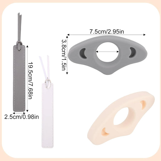 4pcs Book Page Holder Set, Silicone Thumb Page Holder One Handed Finger Read Breathable Waterproof for Reader Bookmark Reading Accessories Gifts for Book Lovers