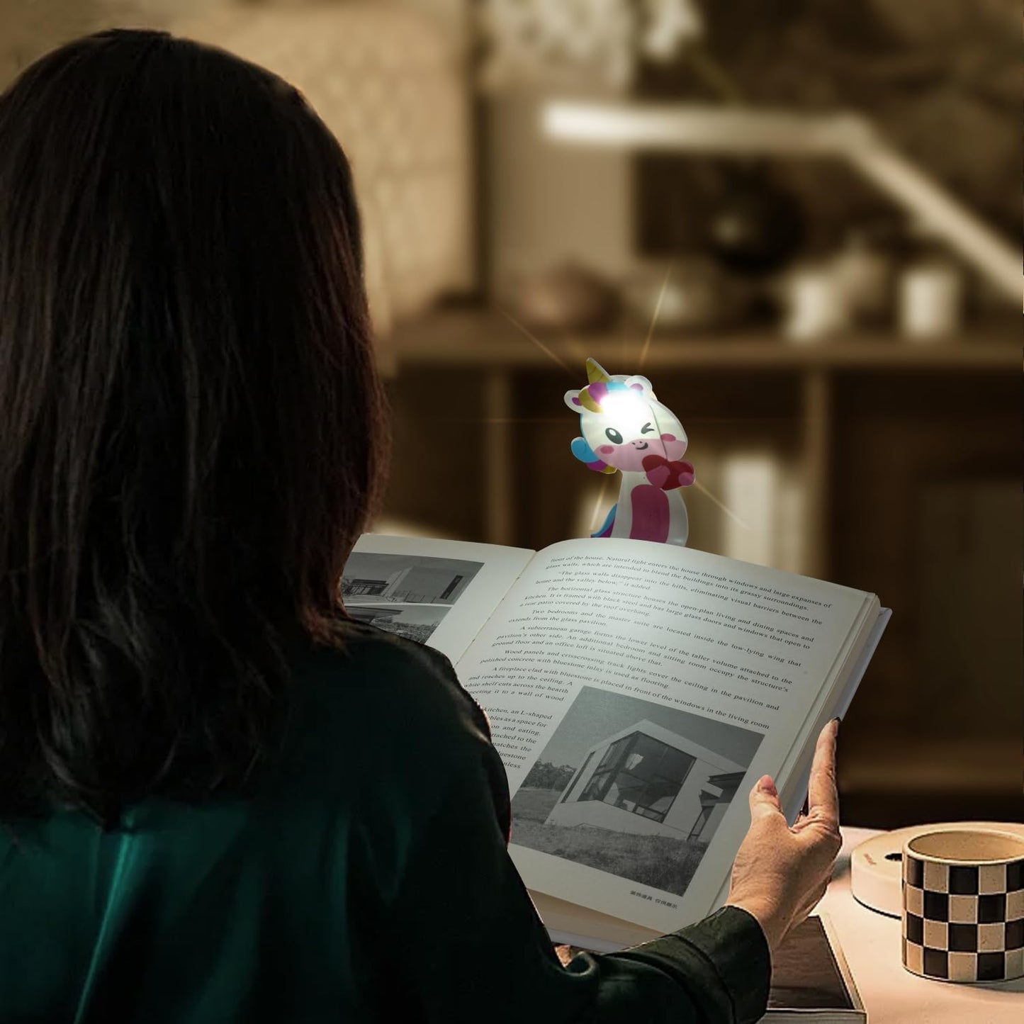 Bookmark Reading Light, Clip-On Book Light Portable, Eye-Caring Book Lights, Rechargeable Cute LED Reading Lamp with 3 Color Light for Kids, Gift for Book Lovers-1 Pack