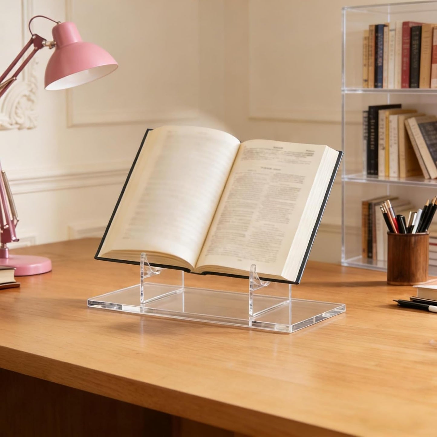 Acrylic Book Stand Clear Easel Stand for Display Acrylic Plate Display Holder for Picture Book Frame Vinyl Decorative Plate Platter Photo