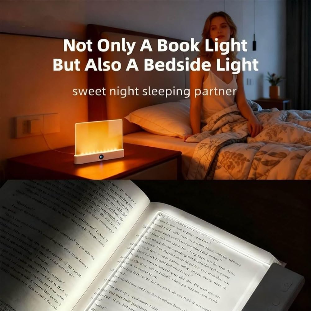 Book Light for Reading in Bed, Rechargeable Reading Light with 3 Color Modes & Timer, Dimmable LED Page Light for Kids, Women, Men - Perfect Night Reading Lamp & Gift for Book Lovers (White)