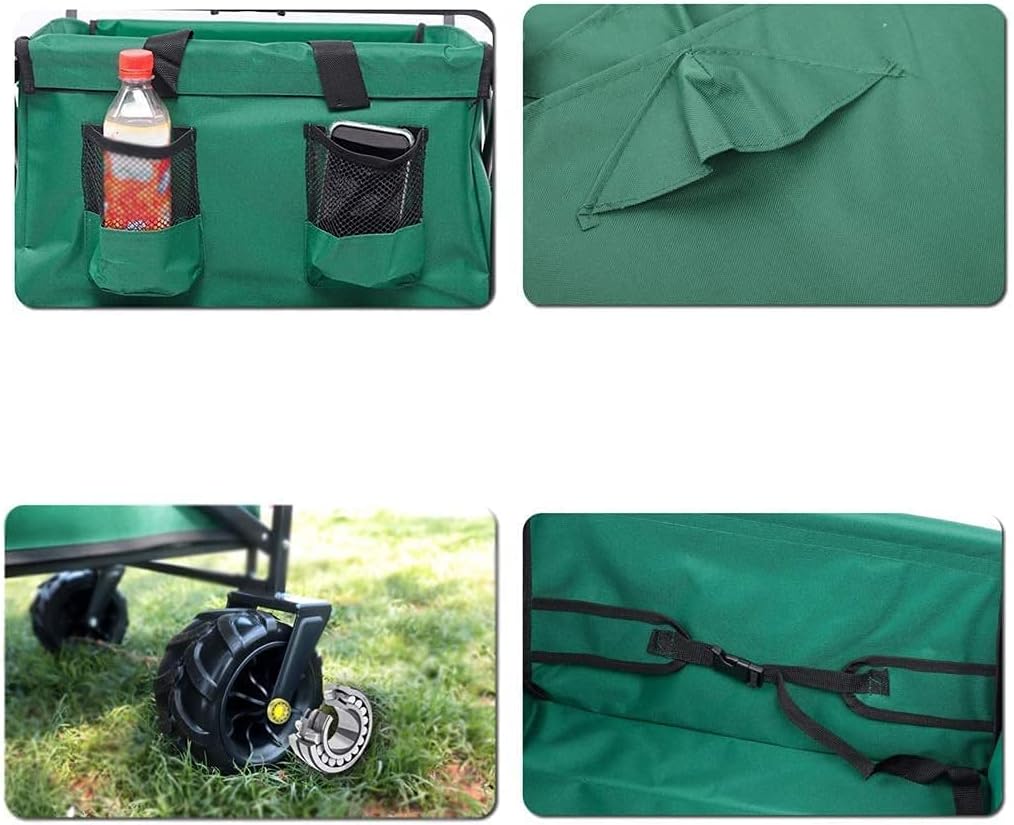 Outdoor Folding Utility Wagon Heavy Duty Wagon Cart with Removable Canopy Folding Outdoor Utility Trolley with Brake Load-Bearing 80kg 176lbs (Color : Style 4) (Style 2)