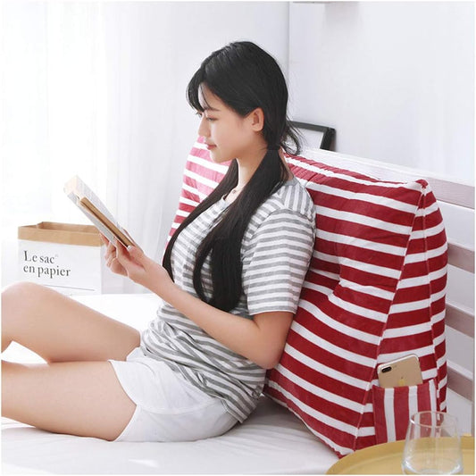 Coffee Table LQ Headboard Bedside Cushion Sofa Back Reading Backrest Cushion Stripe Soft Double Bed Waist Pad Pillow (Color : A Size : 135cm-4 Buckle) (C 100cm)