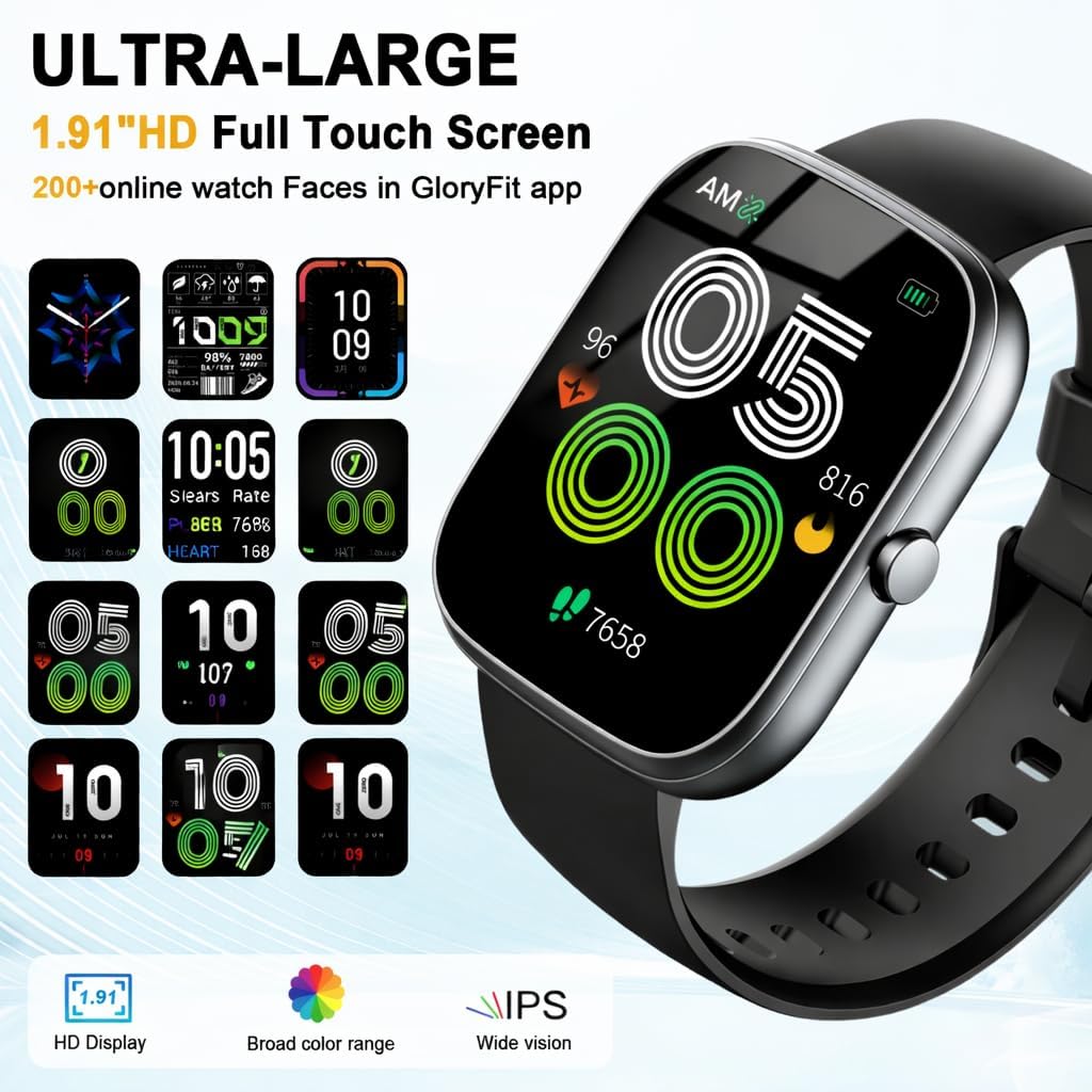 Smart Watch (Answer/Make Calls), 1.91"HD Smartwatch for Men Women Heart Rate/Sleep Monitor/Pedometer, 2026 New Fitness Watch with 113+ Sport Modes, Activity Tracker IP68 Waterproof for Android iOS