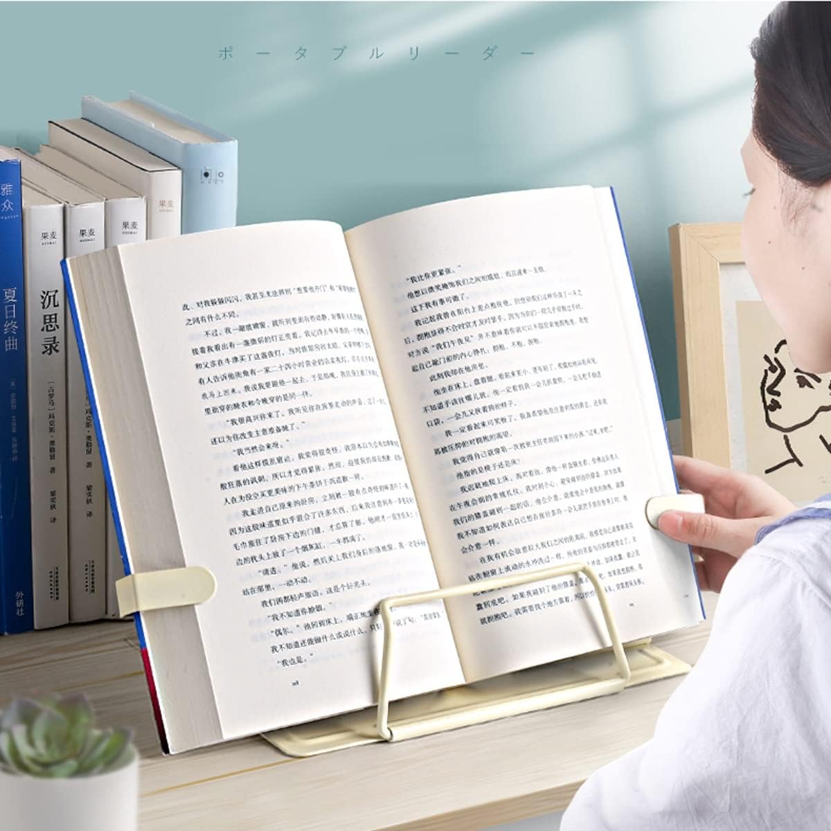 Book Stand Desk Book Stand Metal Reading Rest Book Holder Adjustable Cookbook Documents Holder Portable Bookstands