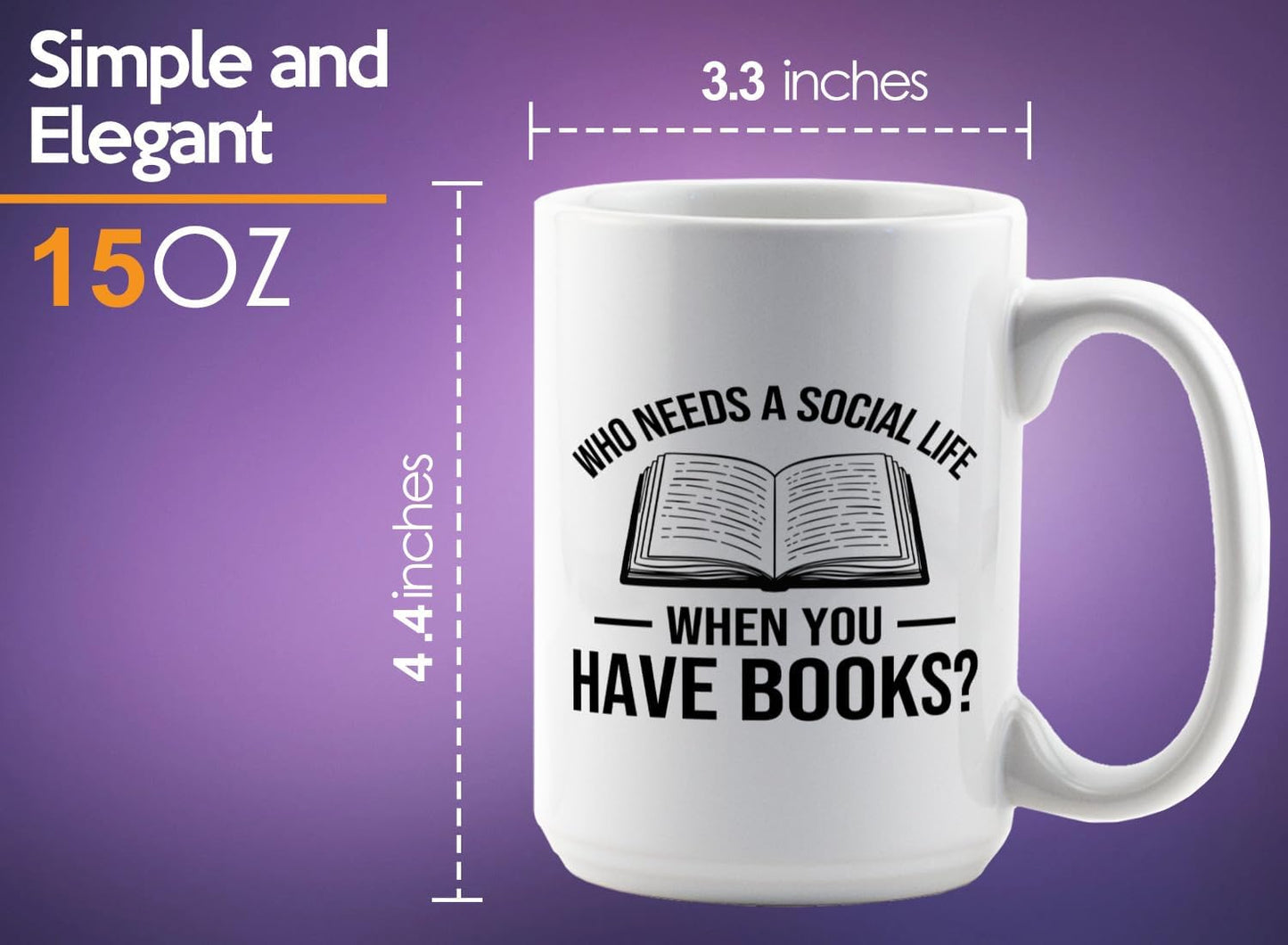 Book Lover Coffee Mug 15oz White -Who needs a - Bookworm Literature Library Book Lover Reader Booked Editor Intellectual Studious