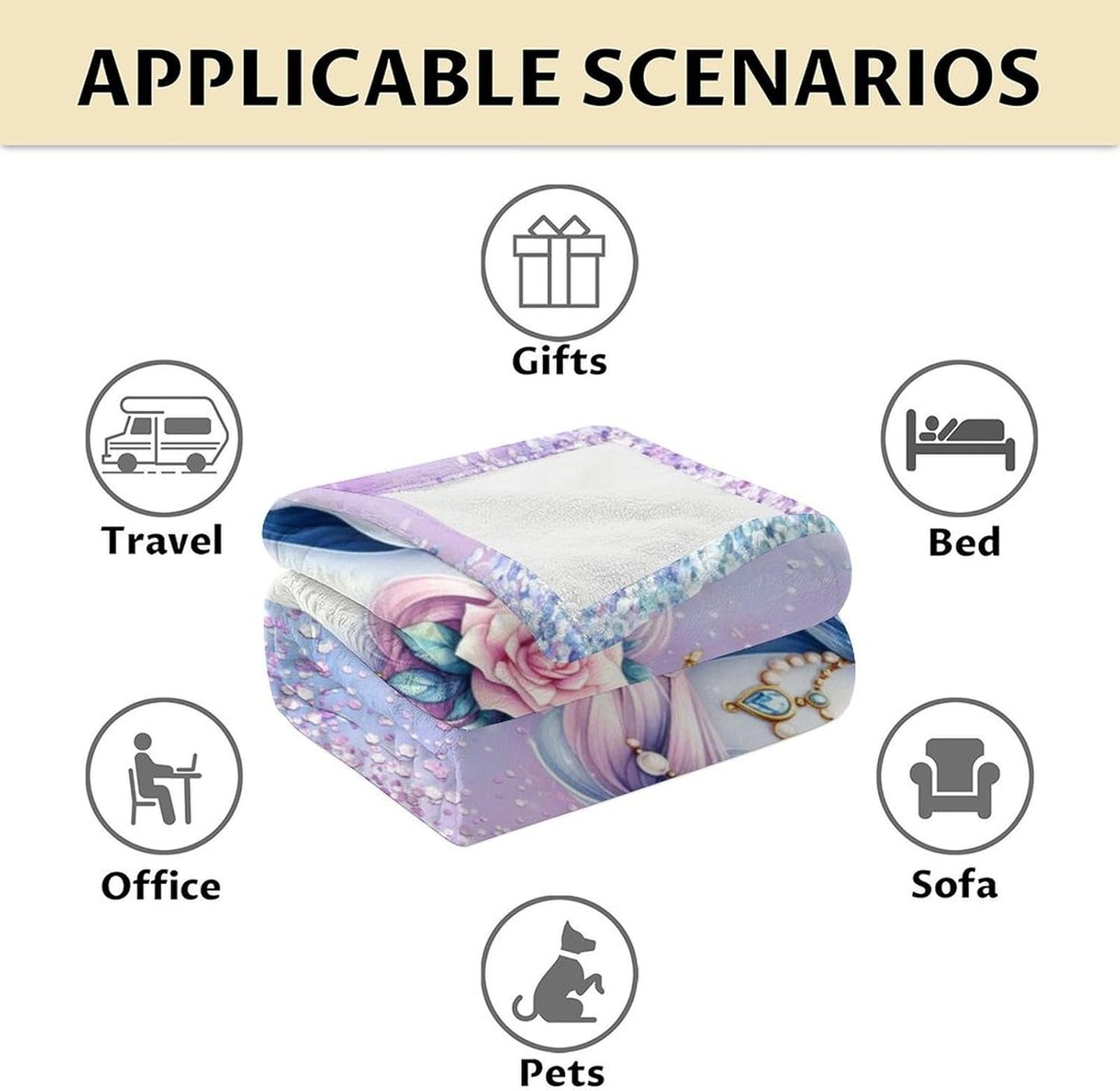 Blanket for Kids - 40" x 50" Unicorn Throw Blanket for Girls - Cozy Soft Pink Throws Gifts for Sofa, Nap