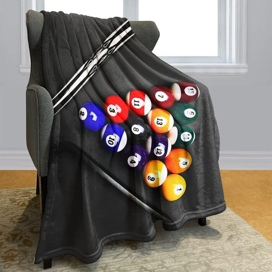 Soft Warm Fleece Throw Blanket for Couch Sofa and Bed Pool Table Billiard Balls 40"X50"
