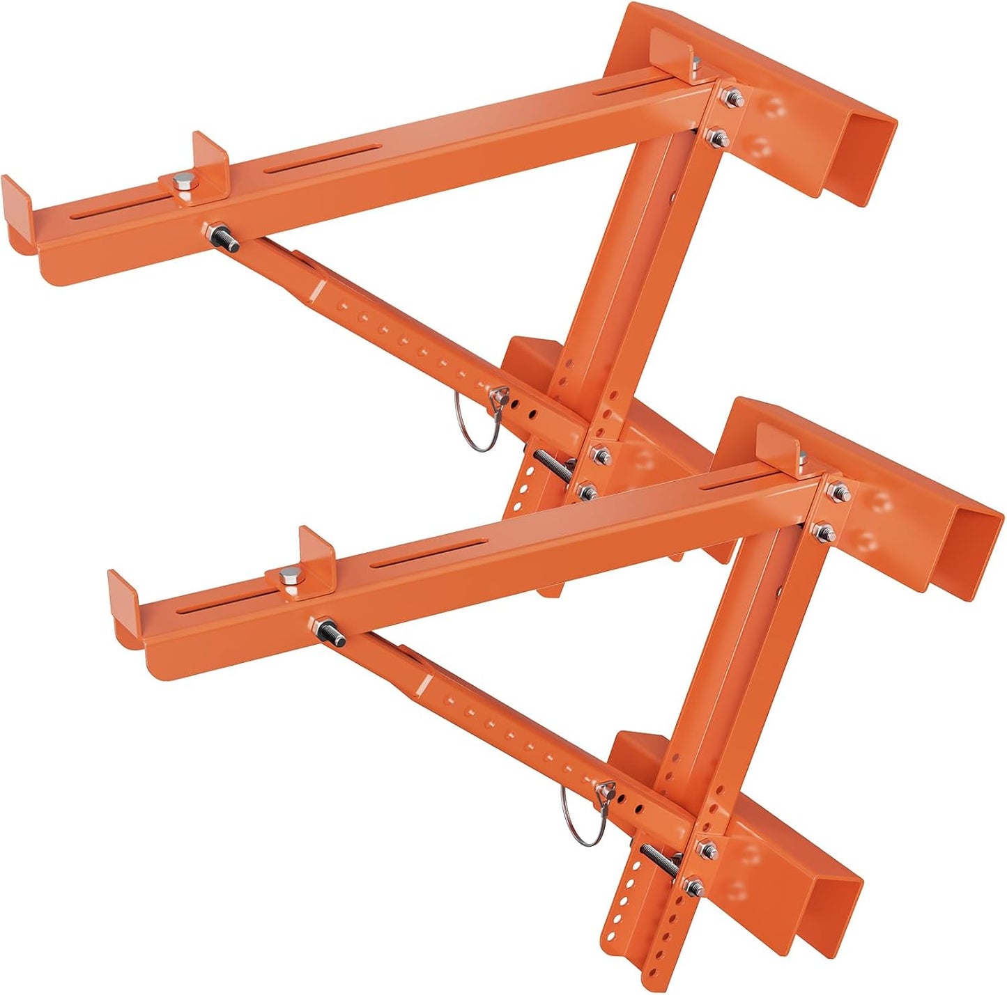 Ladder Jacks for Scaffolding Platform 2-Pack, Heavy-Duty Steel Ladder Jacks Scaffold Bracket, 350 lbs Capacity, Two-Rung Short Body Extension Ladder Jack for Roofing, Painting & Jobsite Use