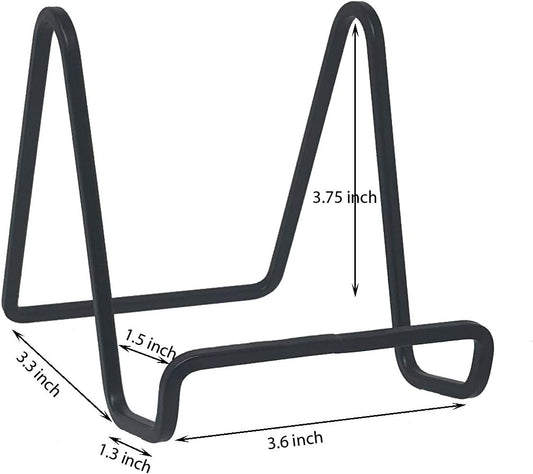 (4 Pack) Tetra-Teknica DS02-B 4 Inch Square Wire Display Stand for Plate, Artwork, Picture Frame, Plaque and More, Color Black