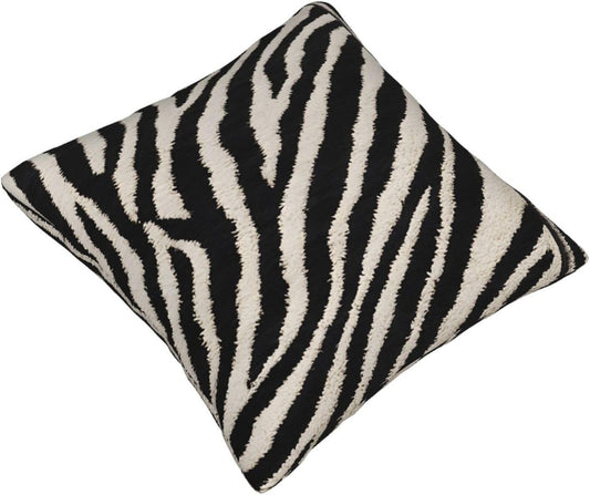 All-Season Square Pillow Covers 18"X18", Zebra Animal, Decorative Throw Pillow Covers for Sofa Bed Couch, Hidden Zipper Cushion Cover, Square Lumbar & Accent Pillowcases for Home Decor