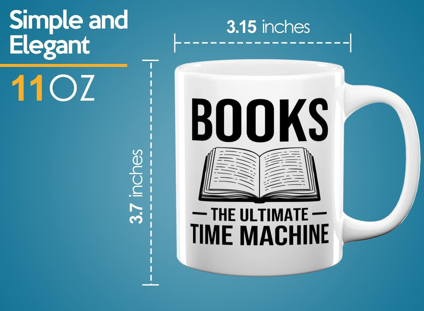Book Lover Coffee Mug 11oz White -Books The Ultimate - Bookworm Literature Library Book Lover Reader Booked Editor Intellectual Studious