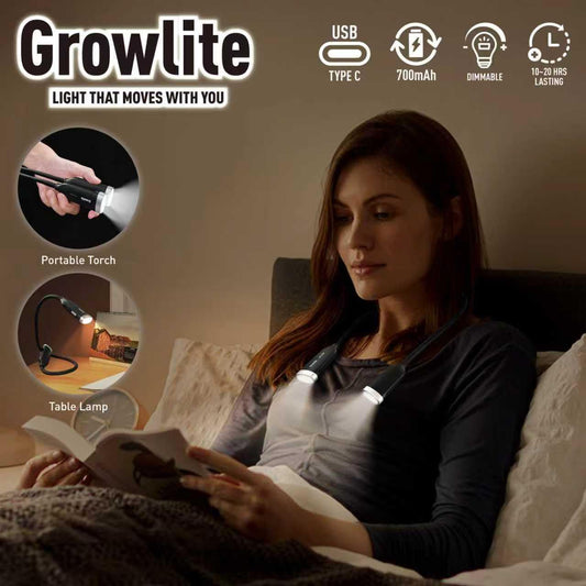 Neck Reading Light, 3 Color & Brightness Adjustable Book Light for Reading in Bed, Hands-Free, Lightweight, USB C Rechargeable, Eye-Caring, Perfect for Crafts, Camping, Kids & Adults (black)