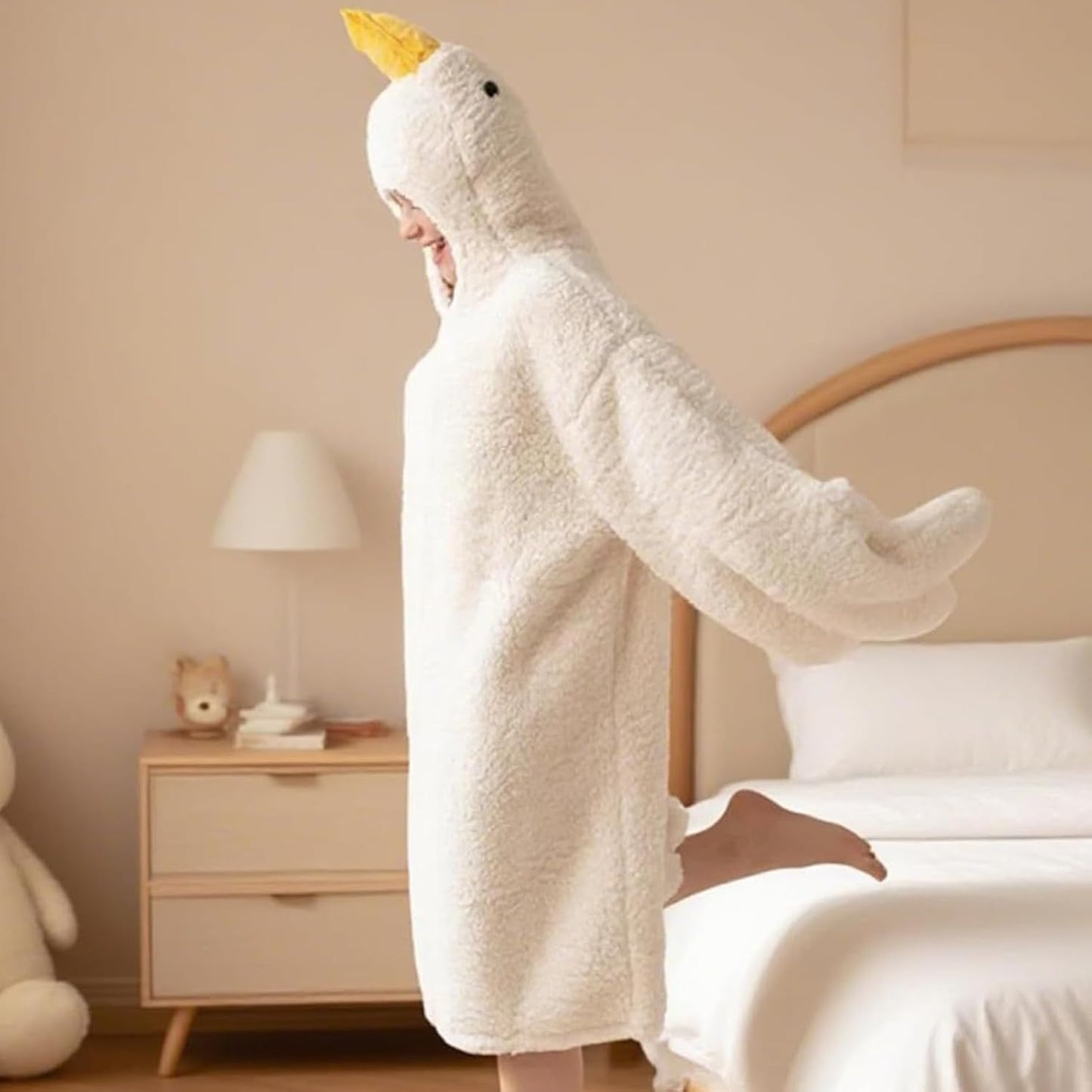 Wearable Blanket - Geese Shape Oversized Hoodie Sweatshirt, Ultra Soft Warming Pajama Wrap with Plush Lined Interior Giant